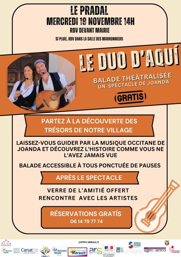 sortie à LE PRADAL, Hérault. LE DUO D’AQUÍ Sortir à LE PRADAL(Hérault). LE PRADAL.