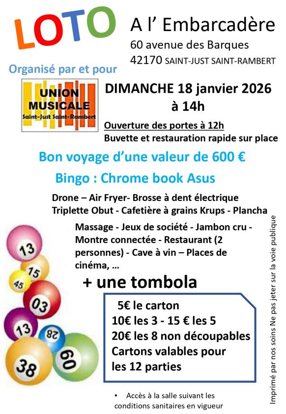 sortie à ST JUST ST RAMBERT, Loire. LOTO Sortir à ST JUST ST RAMBERT(Loire). ST JUST ST RAMBERT.