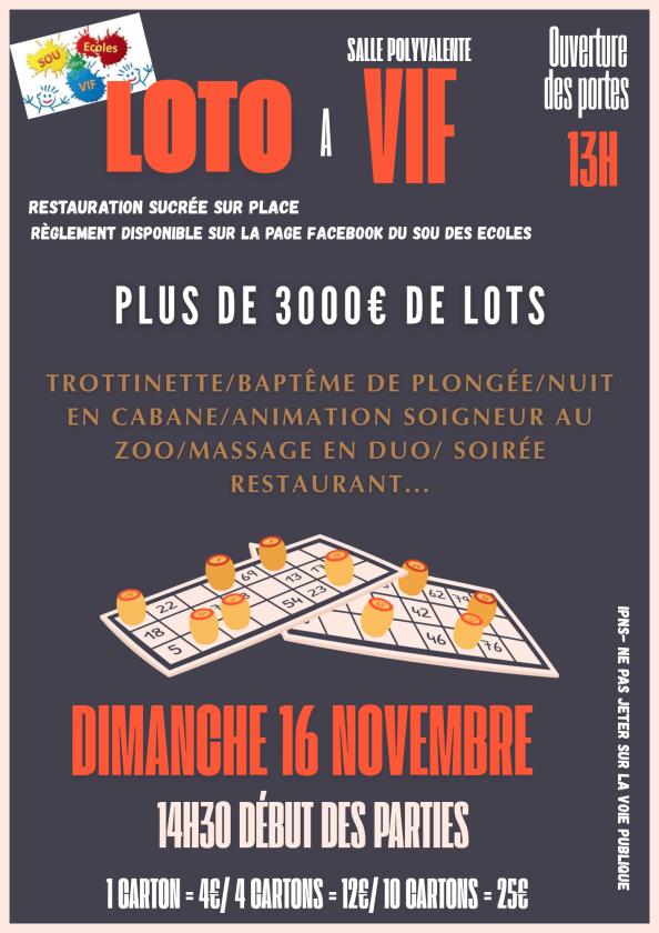 sortie à VIF, Isère. LOTO Sortir à VIF(Isère). VIF.