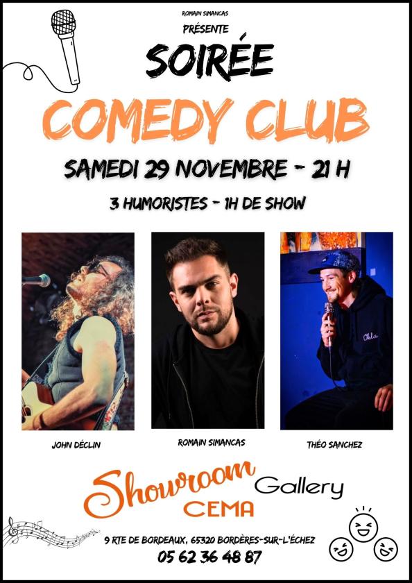 sortie à BORDERES SUR L ECHEZ, Hautes Pyrénées. ROMAIN SIMANCAS PRÉSENTE : SOIRÉE COMEDY CLUB Sortir à BORDERES SUR L ECHEZ(Hautes Pyrénées). BORDERES SUR L ECHEZ.