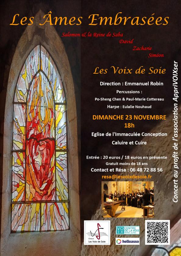 sortie à CALUIRE ET CUIRE, Rhône. CONCERT LES VOIX DE SOIE "LES EMBRASÉS" Sortir à CALUIRE ET CUIRE(Rhône). CALUIRE ET CUIRE.