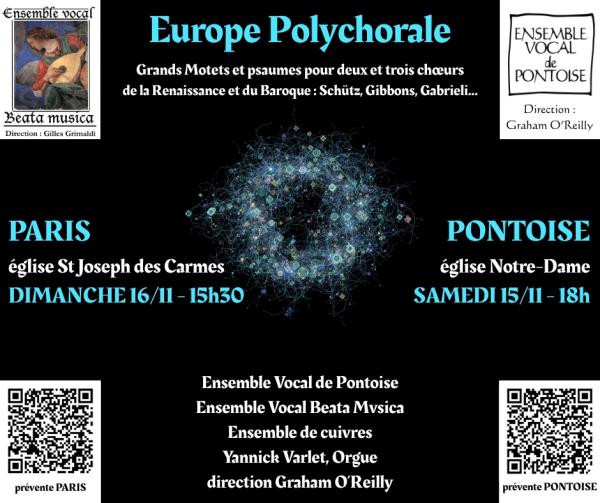 sortie à PONTOISE, Val d'oise. CONCERTS DE MUSIQUE POLYCHORALE BAROQUE Sortir à PONTOISE(Val d'oise). PONTOISE.