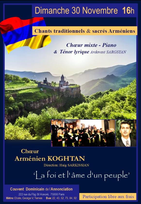 sortie à PARIS 08, Paris. CHANTS TRADITIONNELS & SACRÉS ARMÉNIENS Sortir à PARIS 08(Paris). PARIS 08.