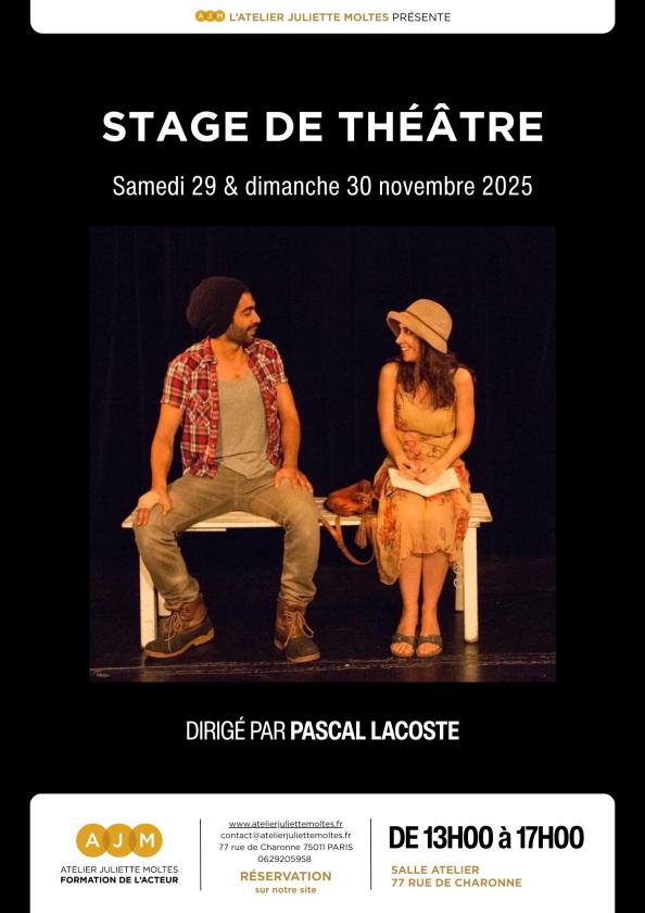 sortie à PARIS 11, Paris. STAGE DE THÉÂTRE WEEKEND DU 29/30 NOVEMBRE Sortir à PARIS 11(Paris). PARIS 11.