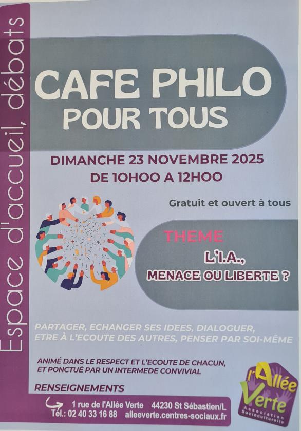 sortie à ST SEBASTIEN SUR LOIRE, Loire Atlantique. CAFÉ PHILO POUR TOUS Sortir à ST SEBASTIEN SUR LOIRE(Loire Atlantique). ST SEBASTIEN SUR LOIRE.