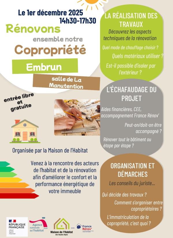 sortie à EMBRUN, Hautes Alpes. RÉNOVONS ENSEMBLE NOTRE COPROPRIÉTÉ Sortir à EMBRUN(Hautes Alpes). EMBRUN.