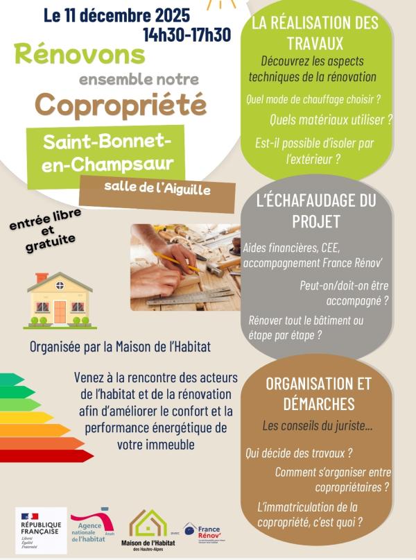 sortie à ST BONNET EN CHAMPSAUR, Hautes Alpes. RÉNOVONS ENSEMBLE NOTRE COPROPRIÉTÉ Sortir à ST BONNET EN CHAMPSAUR(Hautes Alpes). ST BONNET EN CHAMPSAUR.