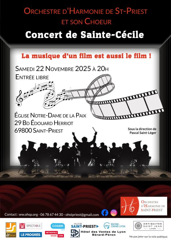 sortie à ST PRIEST, Rhône. CONCERT DE STE CÉCILE Sortir à ST PRIEST(Rhône). ST PRIEST.