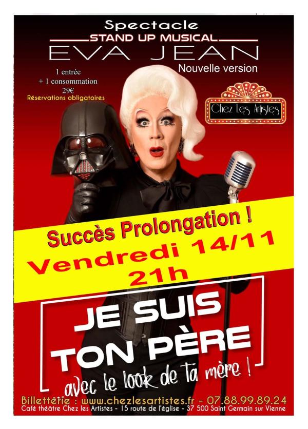 sortie à ST GERMAIN SUR VIENNE, Indre et Loire. SPECTACLE STAND UP MUSICAL EVA JEAN Sortir à ST GERMAIN SUR VIENNE(Indre et Loire). ST GERMAIN SUR VIENNE.