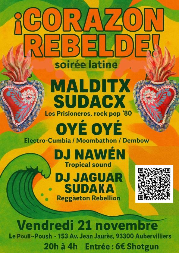 sortie à AUBERVILLIERS, Seine Saint Denis. CORAZON REBELDE "ROCK'N CUMBIA" Sortir à AUBERVILLIERS(Seine Saint Denis). AUBERVILLIERS.