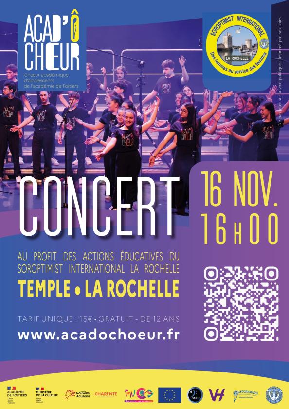 sortie à LA ROCHELLE, Charente Maritime. CONCERT ACAD'ÔCHŒUR Sortir à LA ROCHELLE(Charente Maritime). LA ROCHELLE.
