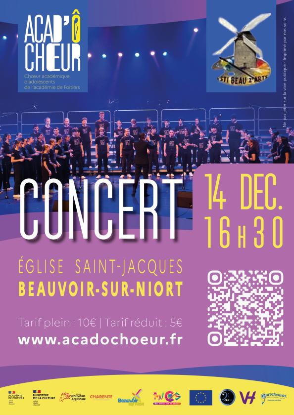sortie à BEAUVOIR SUR NIORT, Deux Sèvres. CONCERT ACAD'ÔCHŒUR Sortir à BEAUVOIR SUR NIORT(Deux Sèvres). BEAUVOIR SUR NIORT.
