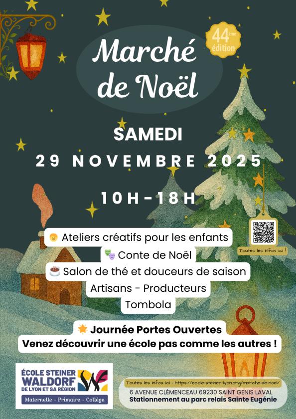 sortie à ST GENIS LAVAL, Rhône. MARCHÉ DE NOËL DE L’ÉCOLE STEINER WALDORF DE LYON Sortir à ST GENIS LAVAL(Rhône). ST GENIS LAVAL.
