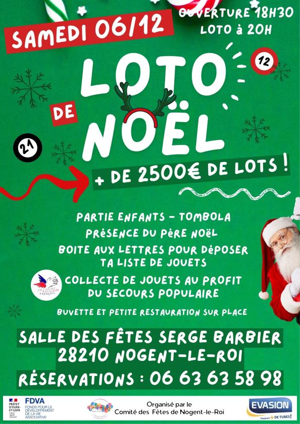 sortie à NOGENT LE ROI, Eure et Loir. LOTO DE NOËL Sortir à NOGENT LE ROI(Eure et Loir). NOGENT LE ROI.