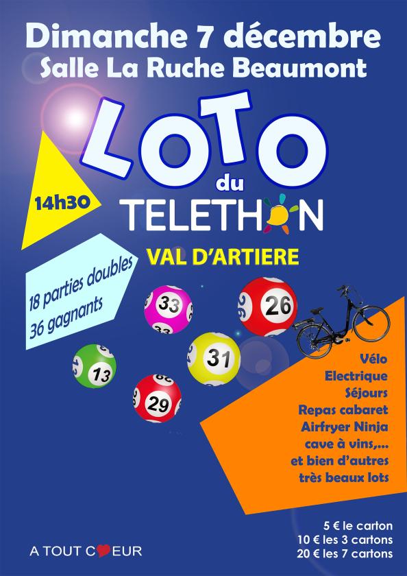 sortie à BEAUMONT, Puy de Dôme. SUPER LOTO AU PROFIT DU TELETHON Sortir à BEAUMONT(Puy de Dôme). BEAUMONT.