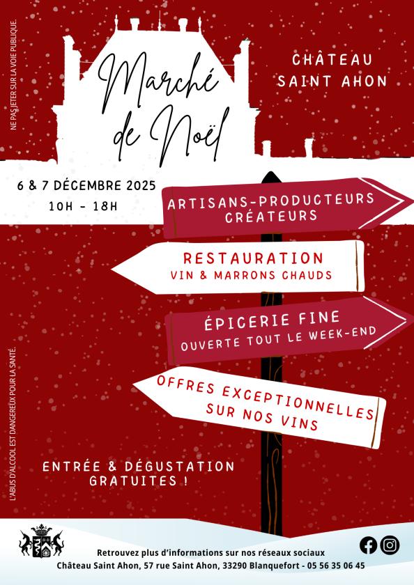 sortie à BLANQUEFORT, Gironde. MARCHÉ DE NOËL - CHÂTEAU SAINT AHON Sortir à BLANQUEFORT(Gironde). BLANQUEFORT.