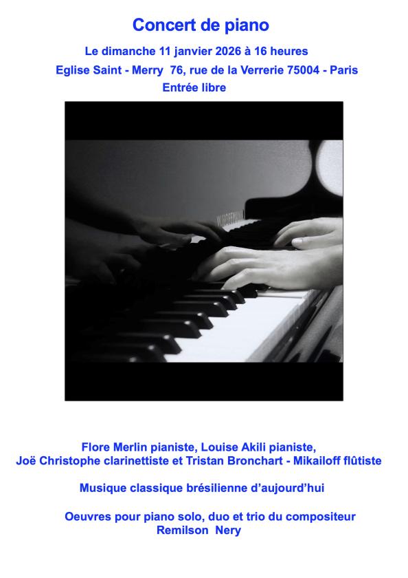 sortie à PARIS, Paris. CONCERT DE PIANO SOLO, DUO ET TRIO Sortir à PARIS(Paris). PARIS.