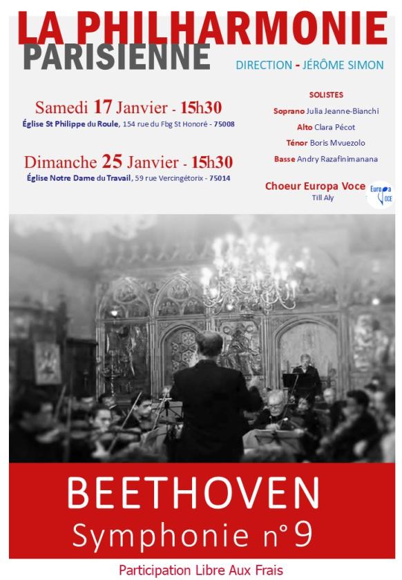 sortie à PARIS 14, Paris. BEETHOVEN : SYMPHONIE N°9 AVEC L' HYMNE À LA JOIE Sortir à PARIS 14(Paris). PARIS 14.