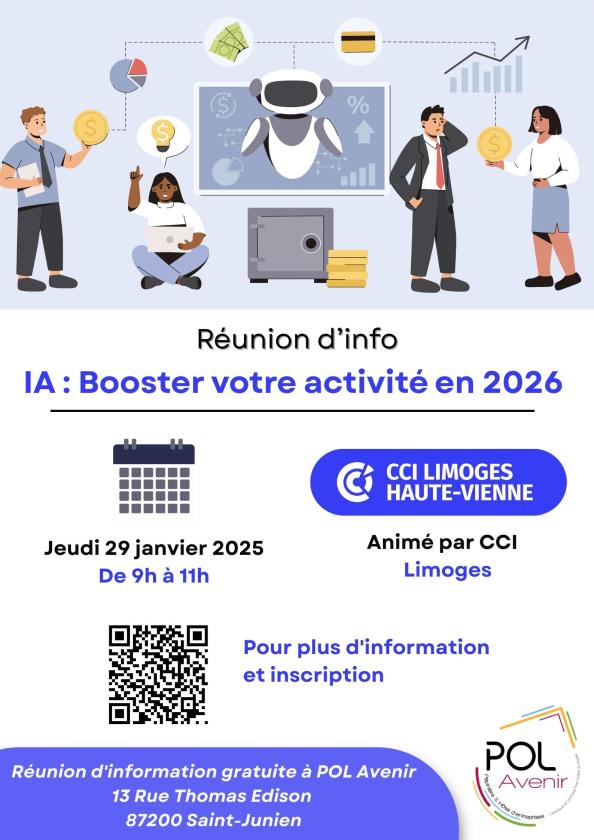 sortie à ST JUNIEN, Haute Vienne. “BOOSTER VOTRE ACTIVITÉ EN 2026 GRÂCE À L’IA” Sortir à ST JUNIEN(Haute Vienne). ST JUNIEN.