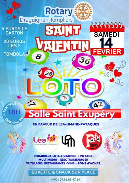 sortie à DRAGUIGNAN, Var. LOTO SPECIAL ST VALENTIN CARITATIF Sortir à DRAGUIGNAN(Var). DRAGUIGNAN.