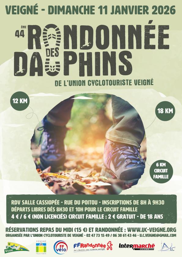 sortie à VEIGNE, Indre et Loire. RANDONNÉE DES DAUPHINS Sortir à VEIGNE(Indre et Loire). VEIGNE.