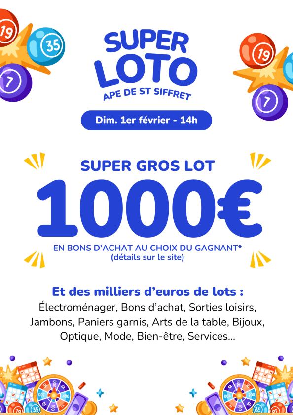 sortie à ST SIFFRET, Gard. LOTO DE ST-SIFFRET : 1000 € EN BONS D'ACHAT Sortir à ST SIFFRET(Gard). ST SIFFRET.
