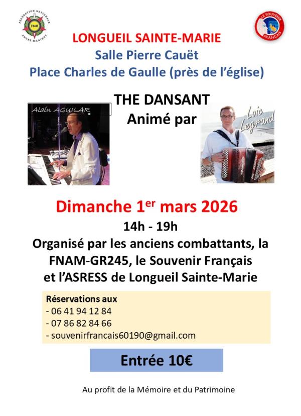 sortie à LONGUEIL STE MARIE, Oise. THÉ DANSANT À LONGUEIL STE MARIE Sortir à LONGUEIL STE MARIE(Oise). LONGUEIL STE MARIE.