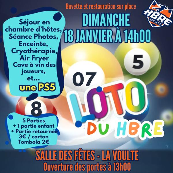 sortie à LA VOULTE SUR RHONE, Ardèche. LOTO DU HANDBALL RHONE EYRIEUX Sortir à LA VOULTE SUR RHONE(Ardèche). LA VOULTE SUR RHONE.