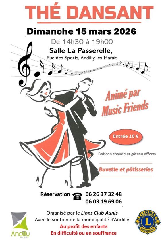 sortie à ANDILLY, Charente Maritime. THÉ DANSANT Sortir à ANDILLY(Charente Maritime). ANDILLY.