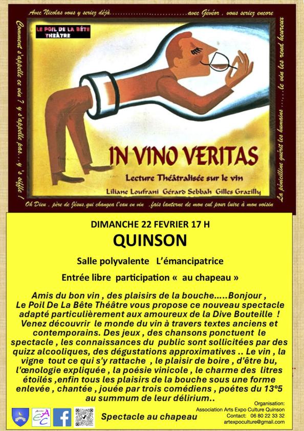 sortie à QUINSON, Alpes de Hte Provence. QUINSON: IN VINO VERITAS Sortir à QUINSON(Alpes de Hte Provence). QUINSON.