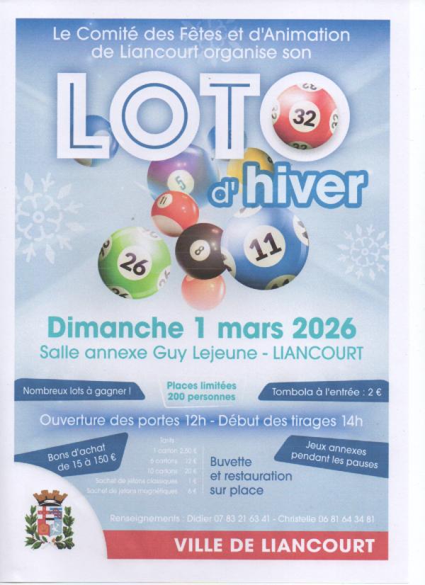 sortie à LIANCOURT, Oise. LOTO Sortir à LIANCOURT(Oise). LIANCOURT.