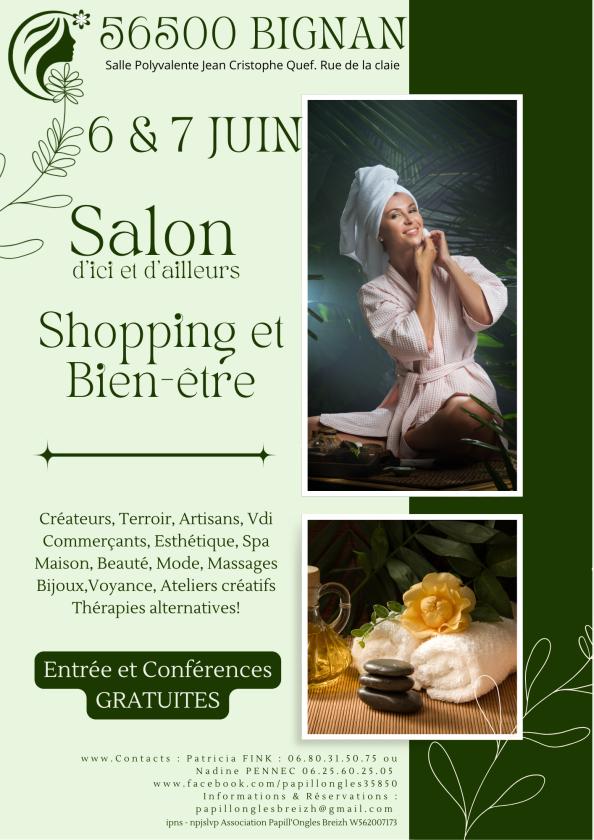 sortie à BIGNAN, Morbihan. 1ER SALON D'ICI ET D'AILLEURS SHOPPING ET BIEN-ÊTR Sortir à BIGNAN(Morbihan). BIGNAN.