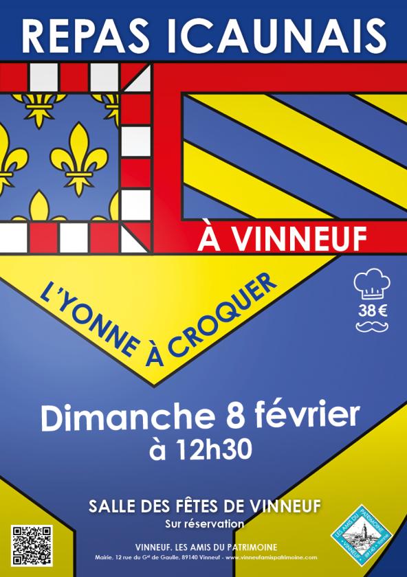 sortie à VINNEUF, Yonne. REPAS ICAUNAIS - SALLE DES FÊTES DE VINNEUF Sortir à VINNEUF(Yonne). VINNEUF.