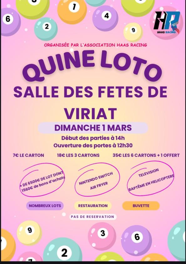sortie à VIRIAT, Ain. QUINE LOTO Sortir à VIRIAT(Ain). VIRIAT.