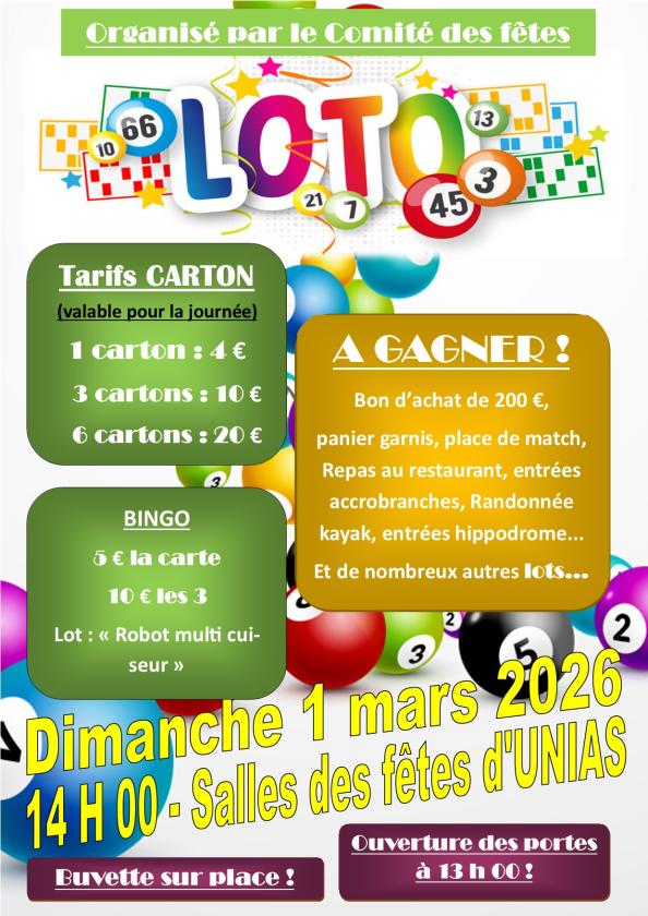 sortie à UNIAS, Loire. LOTO Sortir à UNIAS(Loire). UNIAS.