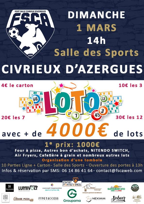 sortie à CIVRIEUX D AZERGUES, Rhône. SUPER LOTO DU FOOT SALLE DE CIVRIEUX D'AZERGUES Sortir à CIVRIEUX D AZERGUES(Rhône). CIVRIEUX D AZERGUES.