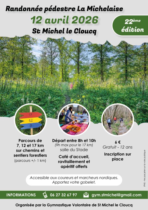 Sortir &agrave; ST MICHEL LE CLOUCQ(Vend&eacute;e). ST MICHEL LE CLOUCQ.