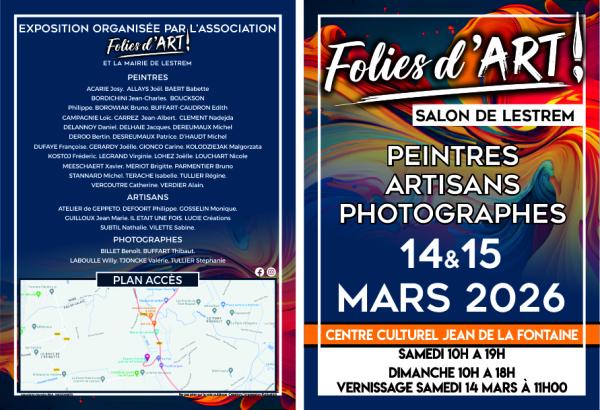 sortie à LESTREM, Pas de Calais. SALON FOLIES D'ART Sortir à LESTREM(Pas de Calais). LESTREM.