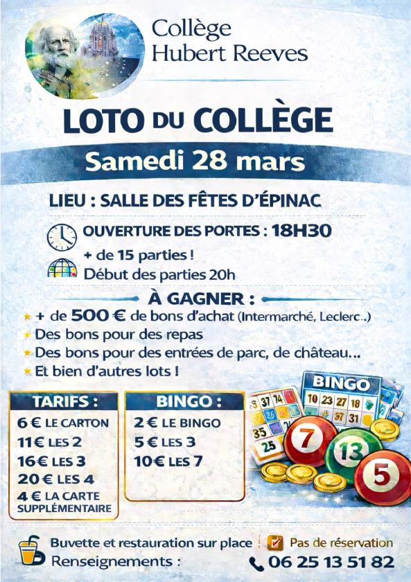 sortie à EPINAC, Saône et Loire. LOTO DU COLLÈGE HUBERT REEVES Sortir à EPINAC(Saône et Loire). EPINAC.