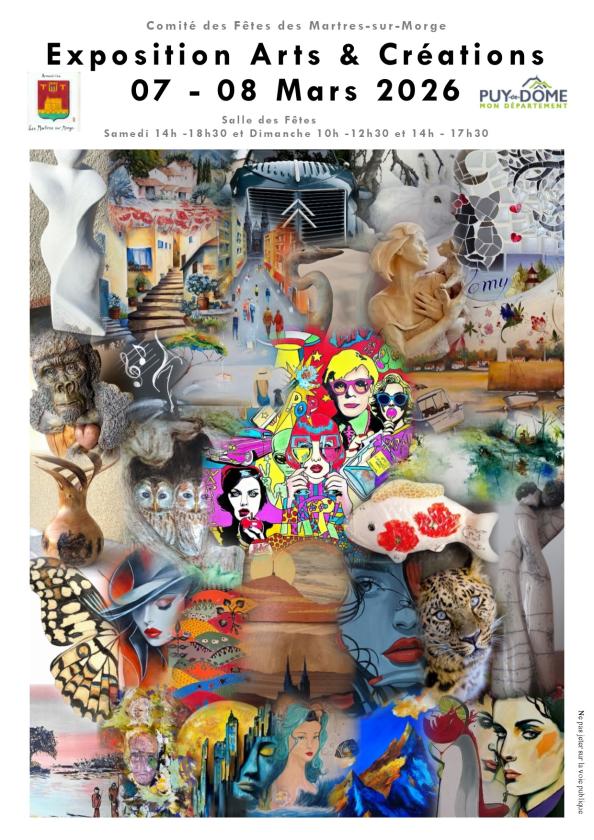 sortie à MARTRES SUR MORGE, Puy de Dôme. EXPOSITION ARTS ET CRÉATIONS Sortir à MARTRES SUR MORGE(Puy de Dôme). MARTRES SUR MORGE.
