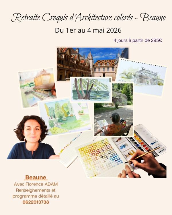 sortie à BEAUNE, Côte d'Or. STAGE DESSIN - CROQUIS D'ARCHITECTURE COLORÉS Sortir à BEAUNE(Côte d'Or). BEAUNE.