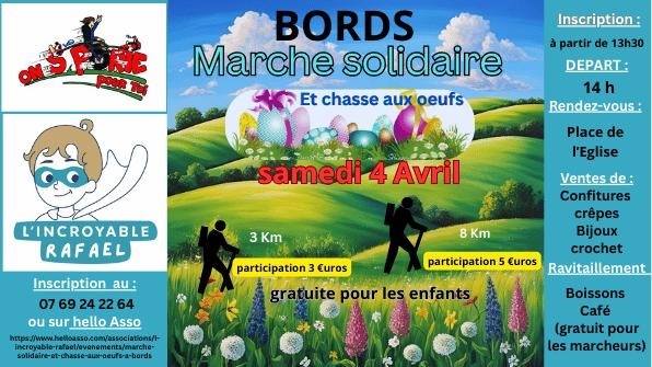 sortie à BORDS, Charente Maritime. MARCHE SOLIDAIRE AVEC CHASSE AUX ŒUFS Sortir à BORDS(Charente Maritime). BORDS.