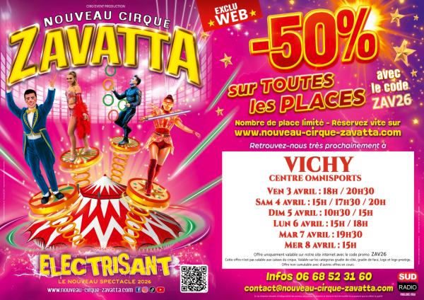 sortie à VICHY, Allier. NOUVEAU CIRQUE ZAVATTA Sortir à VICHY(Allier). VICHY.
