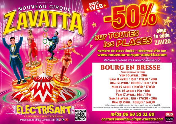 sortie à BOURG EN BRESSE, Ain. NOUVEAU CIRQUE ZAVATTA Sortir à BOURG EN BRESSE(Ain). BOURG EN BRESSE.