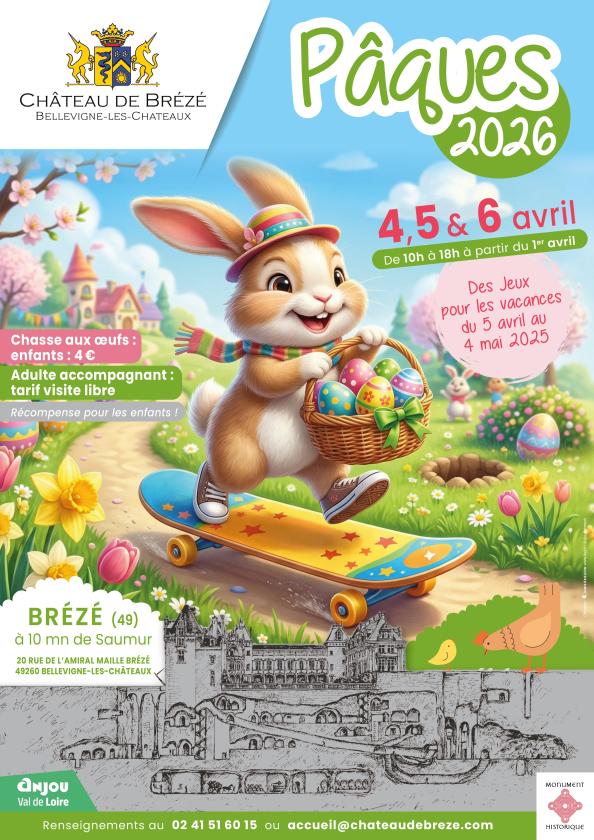 sortie à BREZE, Maine et Loire. CHASSE AUX OEUFS DE PÂQUES Sortir à BREZE(Maine et Loire). BREZE.