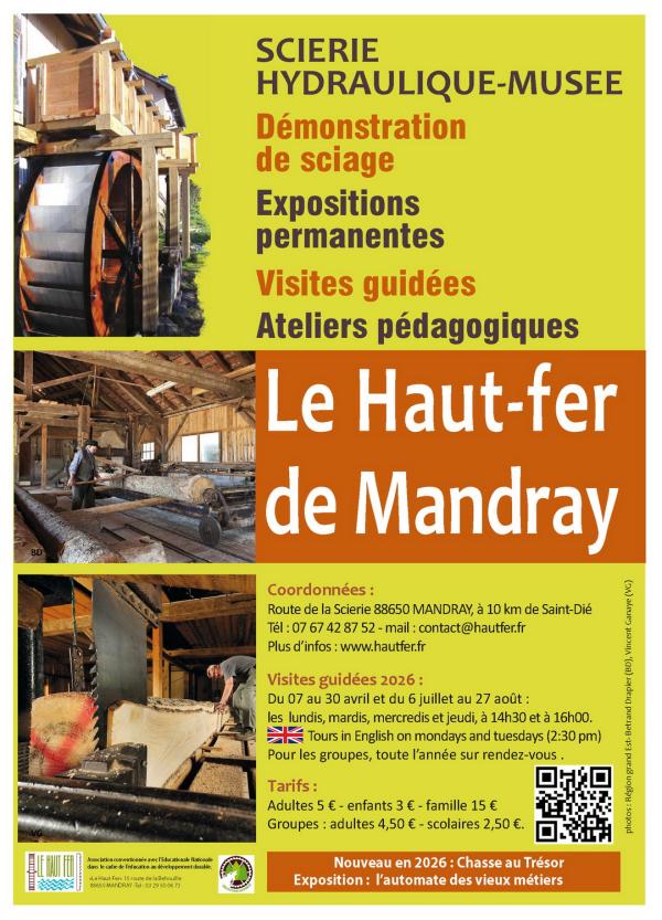 sortie à MANDRAY, Vosges. VISITE DE LA SCIERIE HYDRAULIQUE-MUSÉE Sortir à MANDRAY(Vosges). MANDRAY.