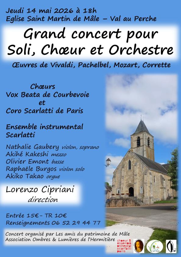 sortie à MALE, Orne. GRAND CONCERT POUR SOLI, CHŒUR, ORCHESTRE Sortir à MALE(Orne). MALE.