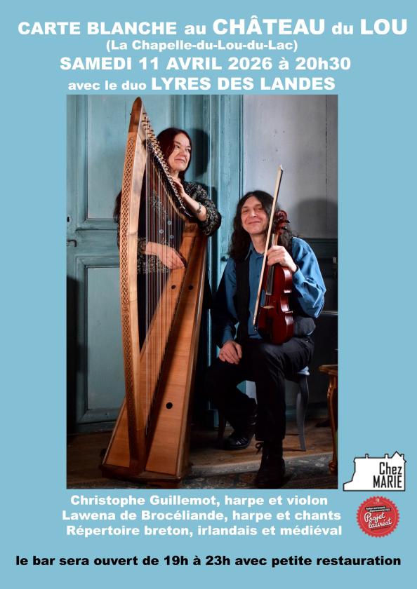 sortie à LA CHAPELLE DU LOU DU LAC, Ille et Vilaine. CONCERT DU DUO LYRES DES LANDES AU CHÂTEAU Sortir à LA CHAPELLE DU LOU DU LAC(Ille et Vilaine). LA CHAPELLE DU LOU DU LAC.