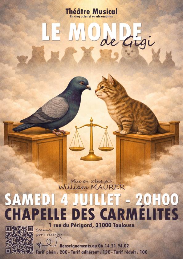 sortie à TOULOUSE, Haute Garonne. TOULOUSE : LE MONDE DE GIGI À LA CHAPELLE DES CARM Sortir à TOULOUSE(Haute Garonne). TOULOUSE.