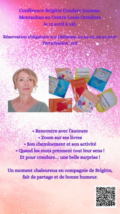sortie à MONTAUBAN, Tarn et Garonne. CONFÉRENCE AUTEURE BRIGITTE COUDERC JOUZEAU Sortir à MONTAUBAN(Tarn et Garonne). MONTAUBAN.